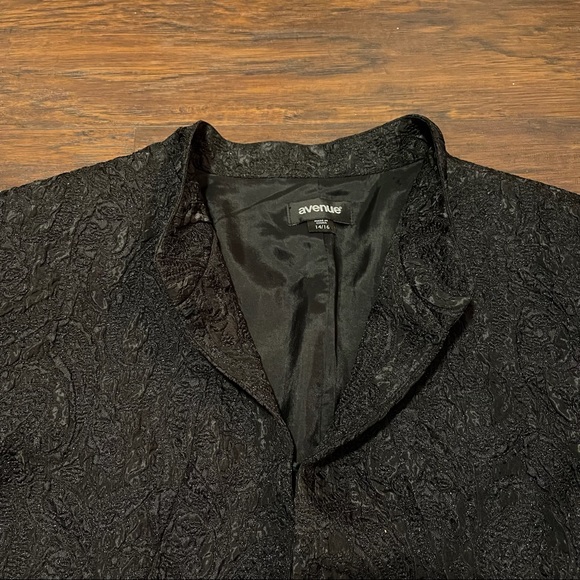 Avenue Mandarin Black Sparkle Bling 14 16 plus Holiday Cocktail Party jacket - Picture 6 of 9